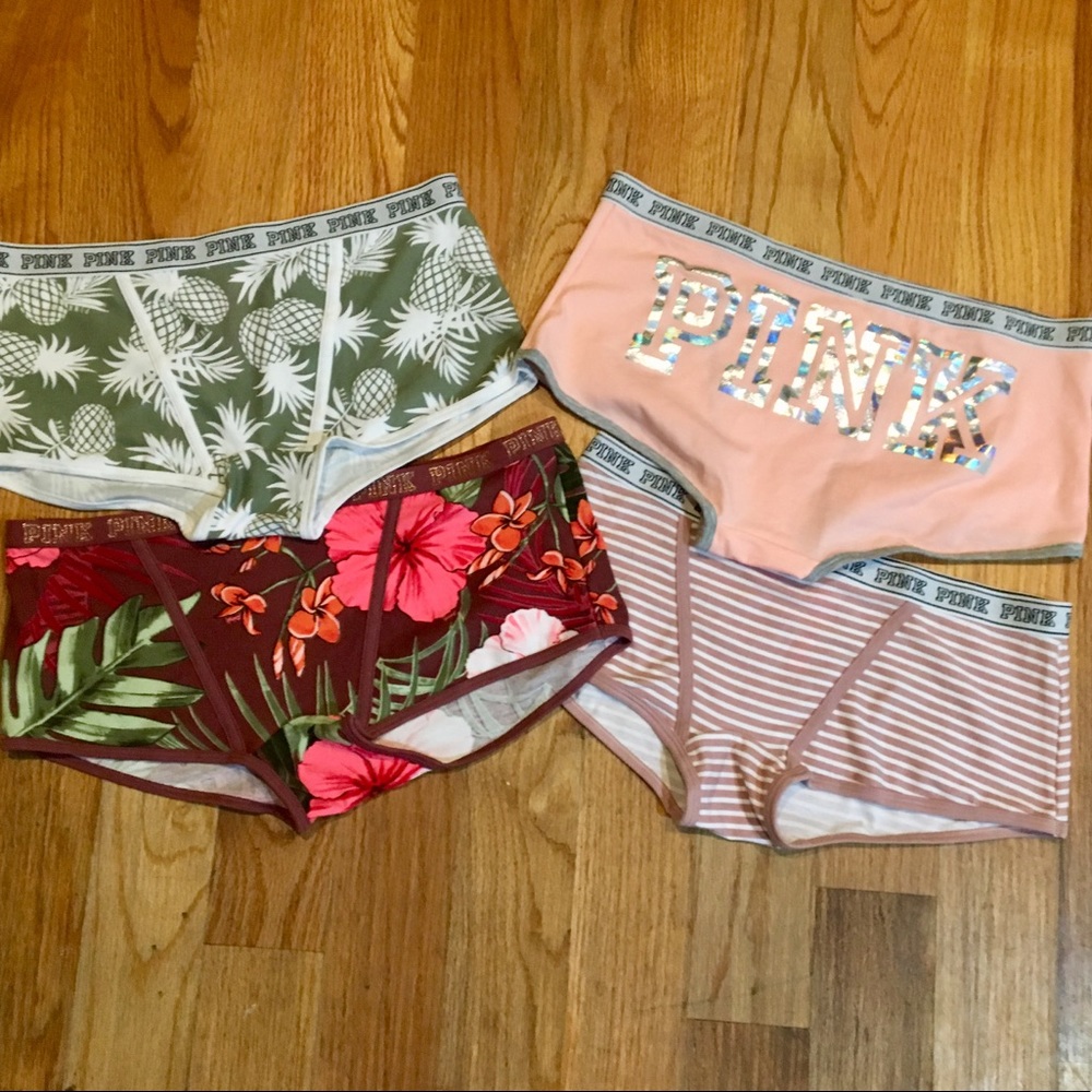 Lot Bundle of 4 VS Pink Boyshort Underwear Panties